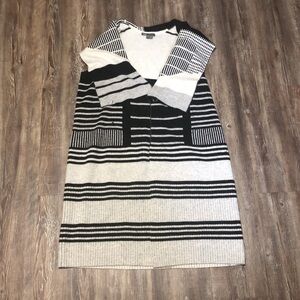 Vince Cardigan Women's Small Draped Cashmere Sleeveless Striped Wool Blend Comfy